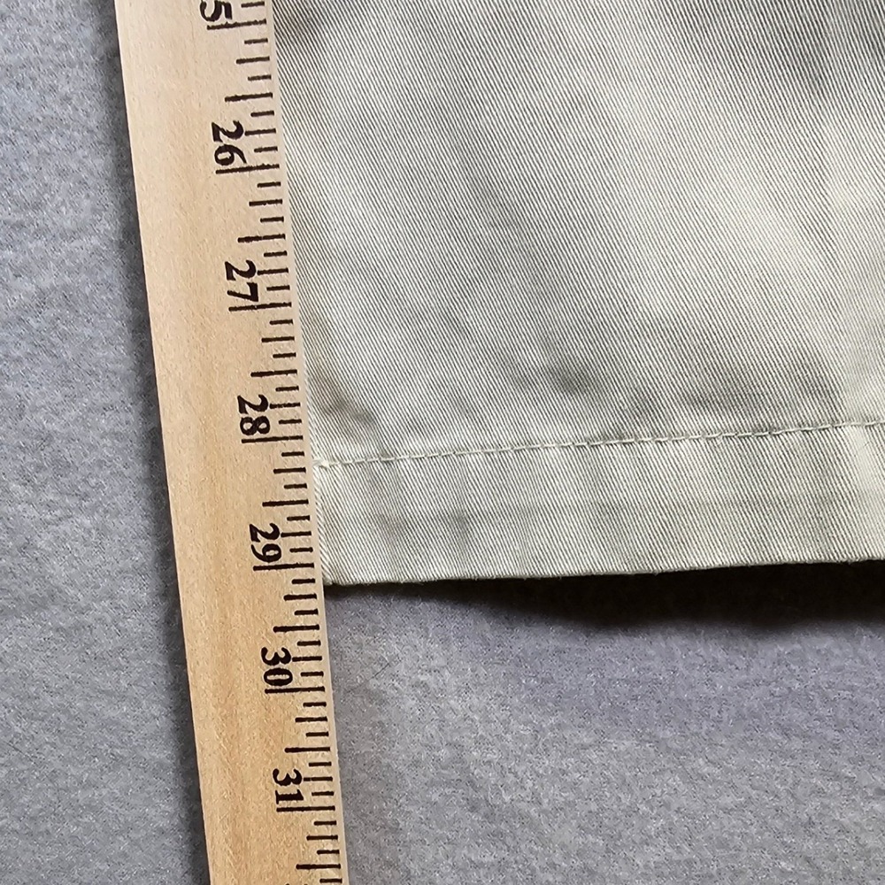 Merona Mens Khaki Pleated Chino Pants Beige Cotton Blend 32x32 Straight Leg - Picture 2 of 6